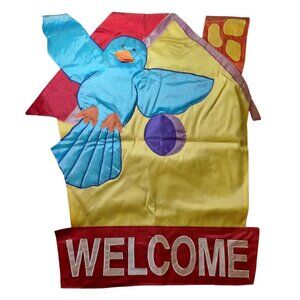 Garden Flag Bird House Welcome Vintage Large 36 Inch Spring Summer Grandma Core